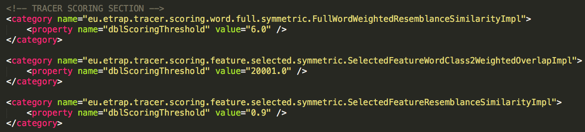 The three Scoring implementations in TRACER.